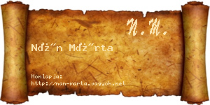 Nán Márta névjegykártya